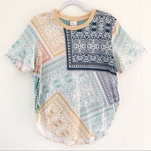 Anthropologie Postmark Handkerchief Print Tee